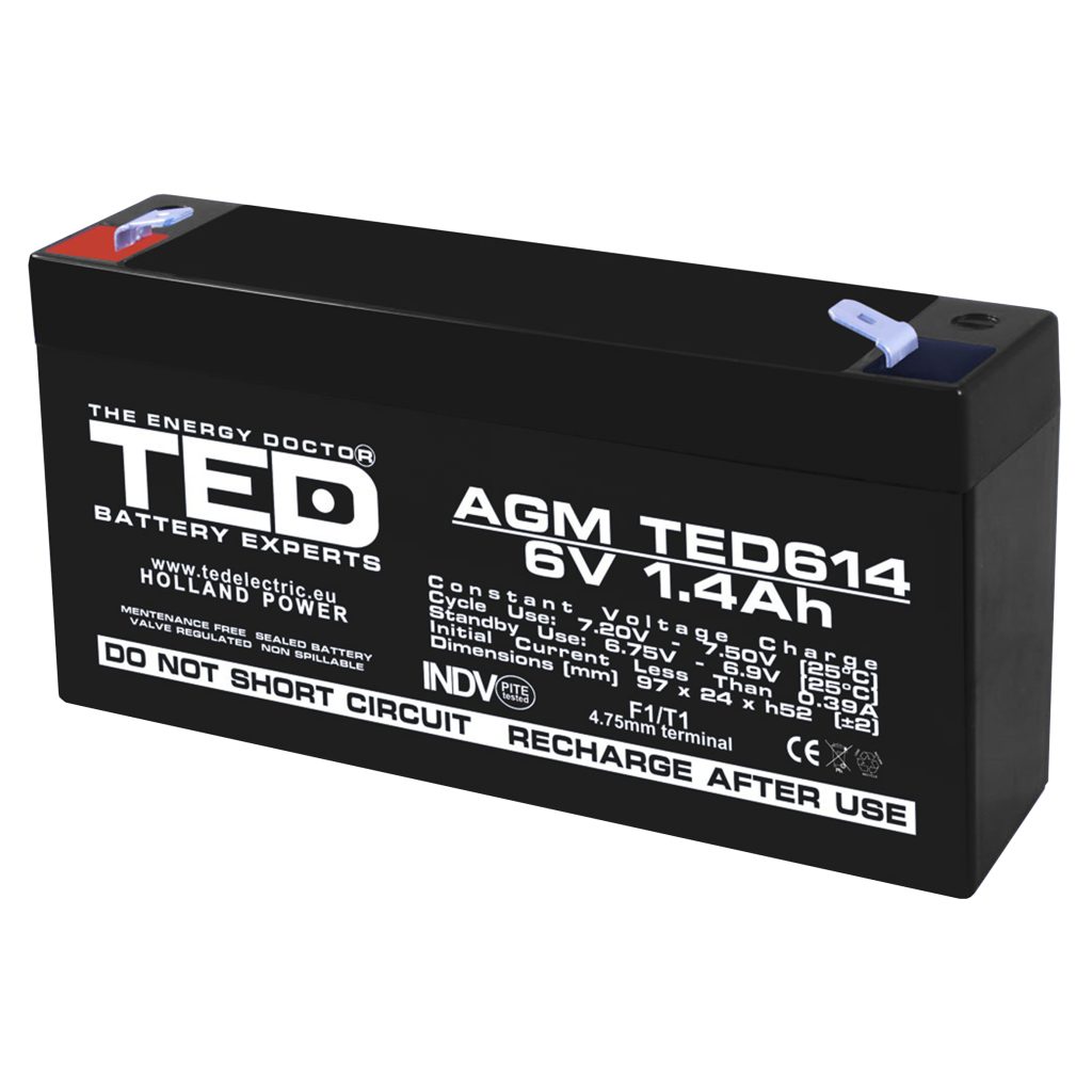 V Ah Agm Battery Ted Vrla Rechargeable Ted Electric Ted