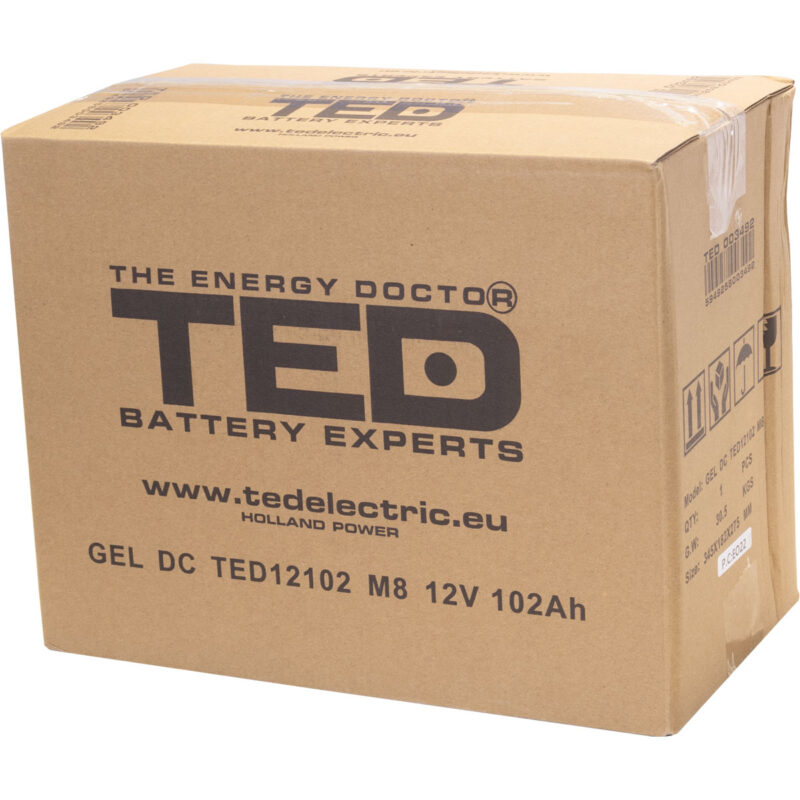 12V 102Ah GEL Deep Cycle TED12102- VRLA / Rechargeable -TED Electric - Image 4