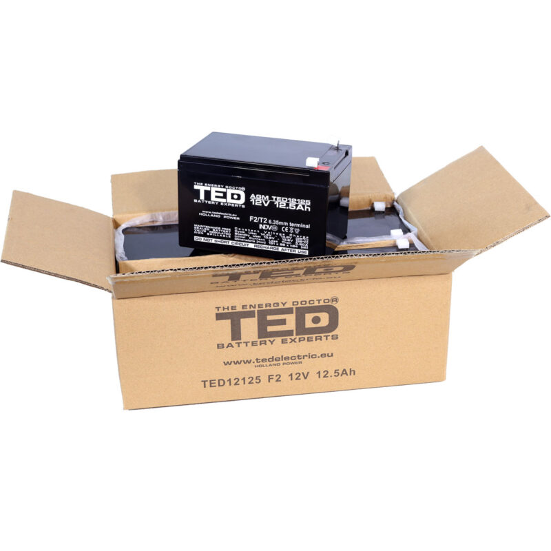 12V 12.5Ah AGM Battery TED12125 - VRLA / Rechargeable - TED Electric - Image 5