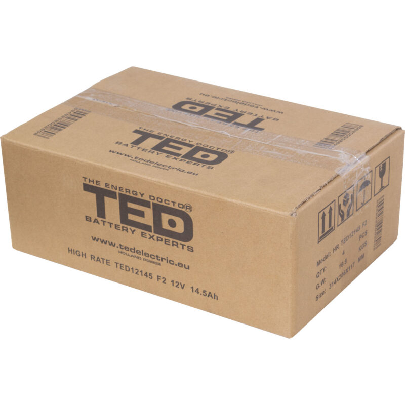 12V 14.5Ah AGM High Rate TED12145 - VRLA / Rechargeable - TED Electric - Image 4