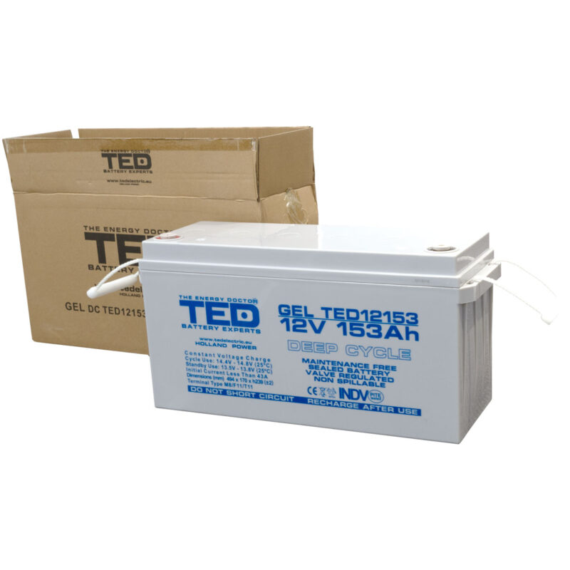 12V 153Ah GEL Deep Cycle TED12153 - VRLA / Rechargeable -TED Electric - Image 5