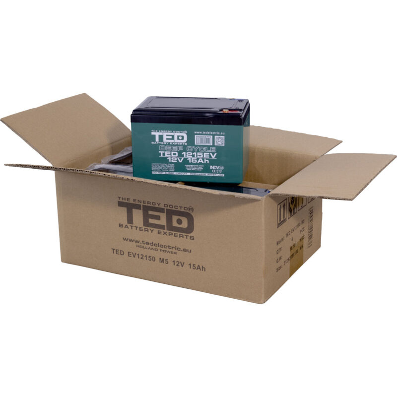 12V 15Ah GEL TEDEV12150 - VRLA / Rechargeable / for electric vehicles - TED Electric - Image 4