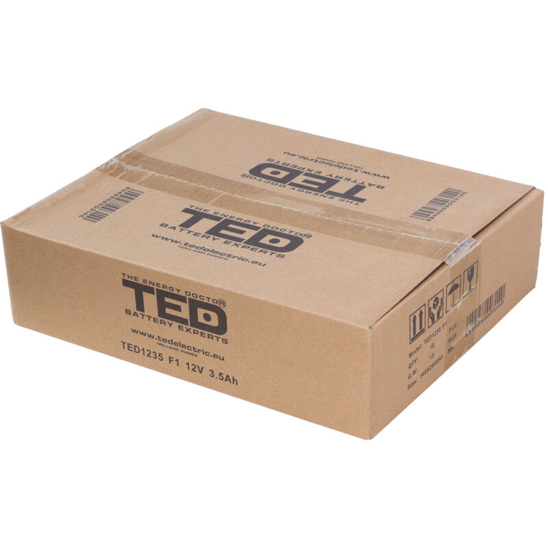 12V 3.5Ah AGM Battery TED1235 - VRLA / Rechargeable - TED Electric - Image 4