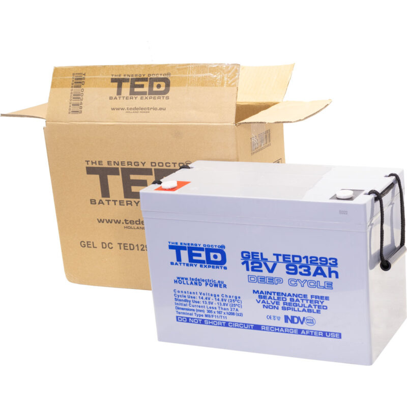 12V 93Ah GEL Deep Cycle TED1293 - VRLA / Rechargeable -TED Electric - Image 5